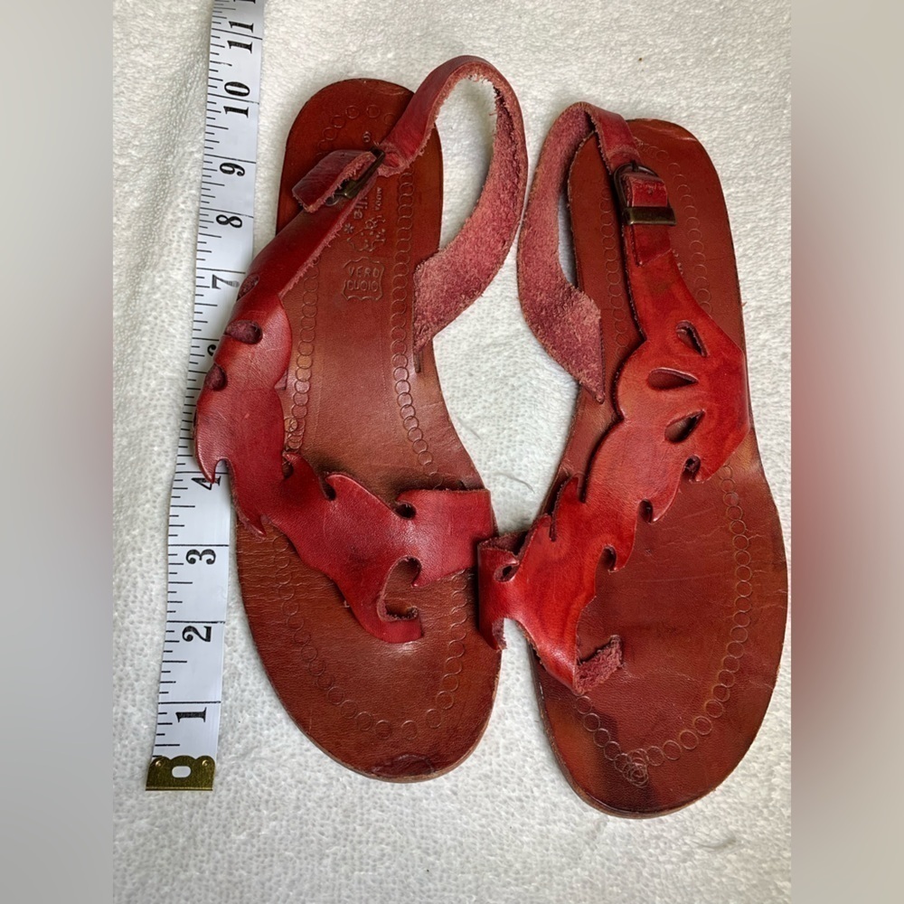 Red Vera Cuoi Italian leather sandals